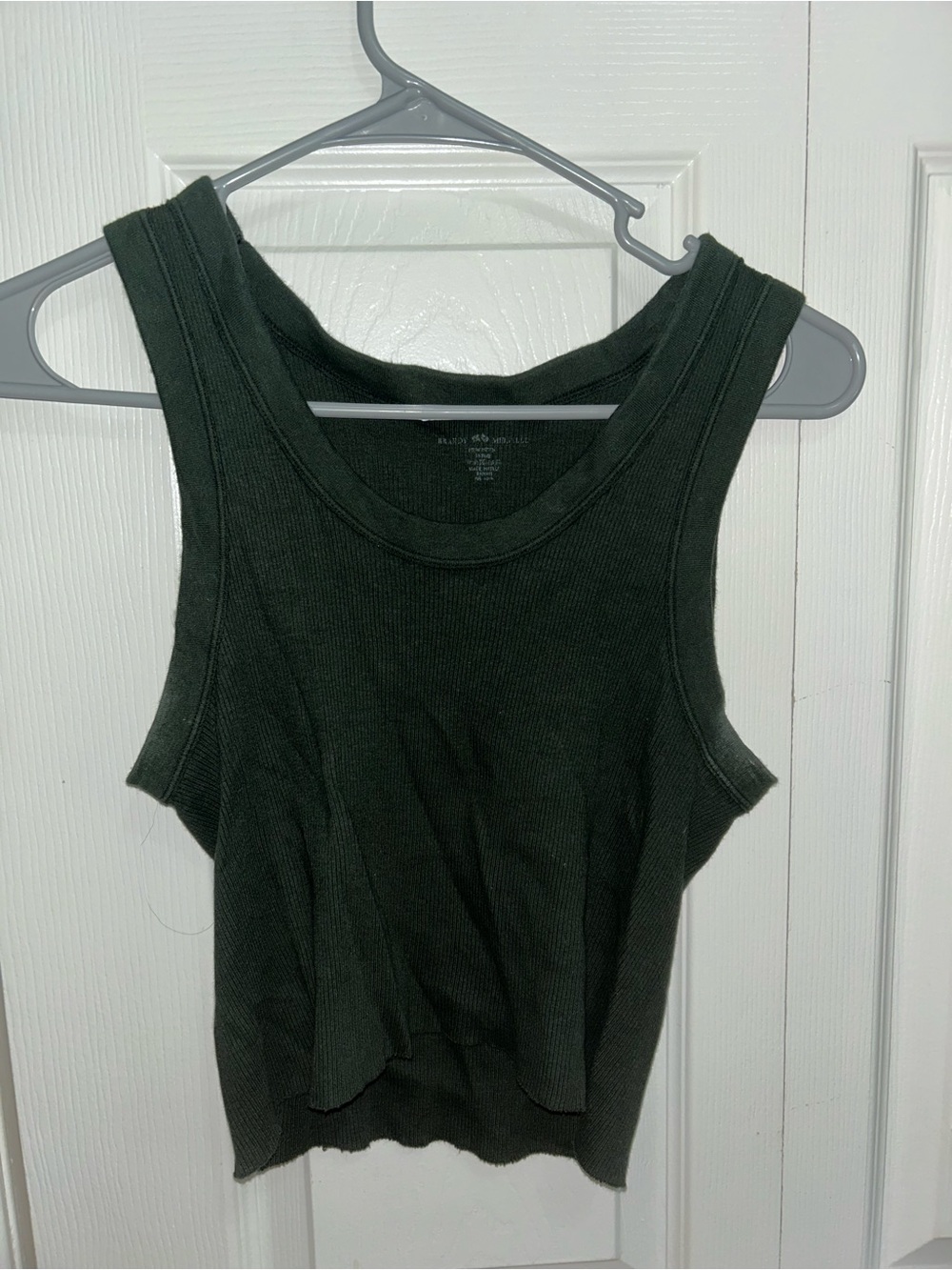 Brandy Melville Dark Green Ribbed Tank Top